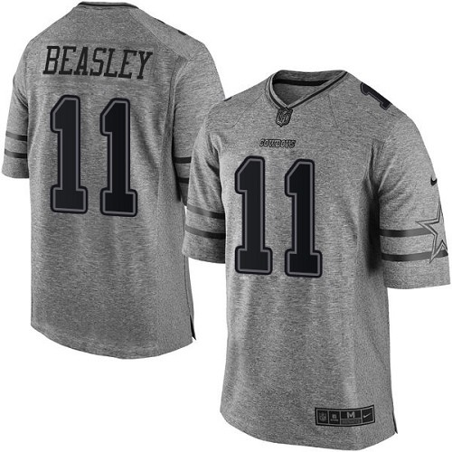 Men's Elite Cole Beasley Nike Jersey Gray - #11 Gridiron NFL Dallas Cowboys